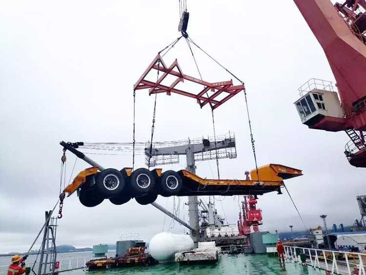 Heavy duty construction equipment transport 50t semi trailer